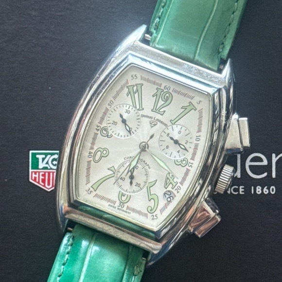Swiss Legend Watch with Real Green Crocodile Band - Picture 1 of 3